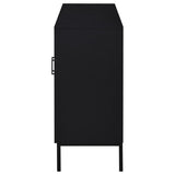 Jess 2-door Arched Fluted Glass Accent Cabinet Black | Black | 950420