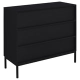 Jess 2-door Arched Fluted Glass Accent Cabinet Black | Black | 950420
