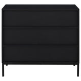 Jess 2-door Arched Fluted Glass Accent Cabinet Black | Black | 950420