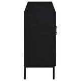 Jess 2-door Arched Fluted Glass Accent Cabinet Black | Black | 950420