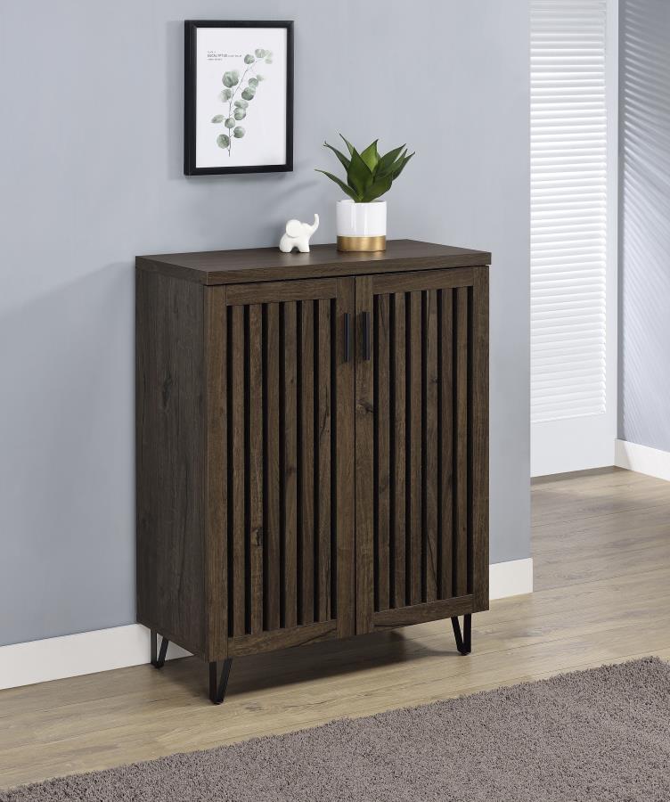 Brixton 2-door Entryway Shoe Storage Cabinets Smoked Oak | Brown | Smoked Oak | 950423