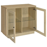 Tilbury 2-door Glass Front Accent Display Cabinet Light Oak | Full | Brown | Light Oak | 950429