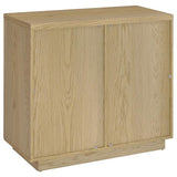 Tilbury 2-door Glass Front Accent Display Cabinet Light Oak | Full | Brown | Light Oak | 950429