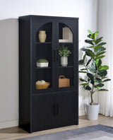 Riva 4-door Tall Accent Display Cabinet LED Lighting Black | King | Black | 950432