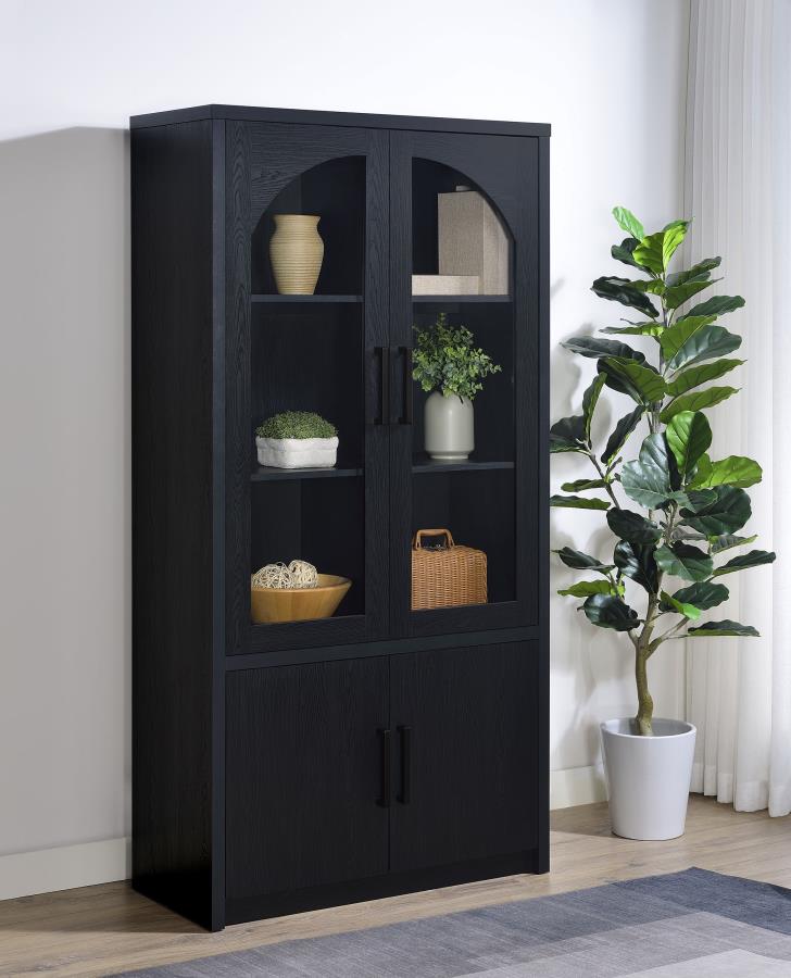 Riva 4-door Tall Accent Display Cabinet LED Lighting Black | King | Black | 950432