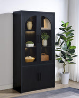 Riva 4-door Tall Accent Display Cabinet LED Lighting Black | King | Black | 950432