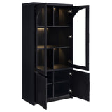 Riva 4-door Tall Accent Display Cabinet LED Lighting Black | King | Black | 950432