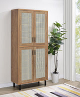 Teller 80-inch 4-door Tall Shoe Storage Cabinet Natural Oak | Brown | Natural Oak | 950440