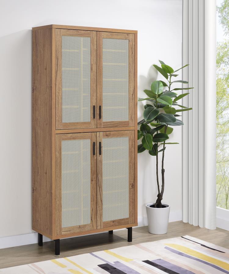 Teller 80-inch 4-door Tall Shoe Storage Cabinet Natural Oak | Brown | Natural Oak | 950440