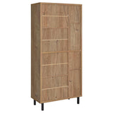 Teller 80-inch 4-door Tall Shoe Storage Cabinet Natural Oak | Brown | Natural Oak | 950440