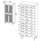 Teller 80-inch 4-door Tall Shoe Storage Cabinet Natural Oak | Brown | Natural Oak | 950440