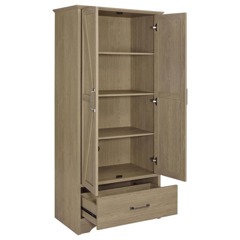 Arvida 2-door Bedroom Wardrobe Storage Cabinet Armoire Latte