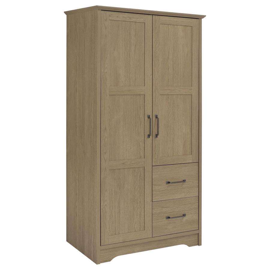Cassara 2-door Bedroom Wardrobe Storage Cabinet Armoire Latte | Beige | Latte | 950446