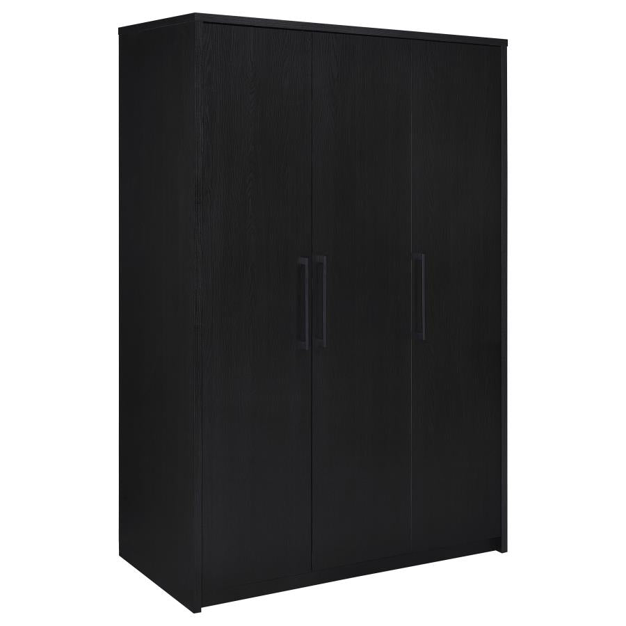 Cerda 3-door Bedroom Wardrobe Storage Cabinet Armoire Black | Black | 950448BLK