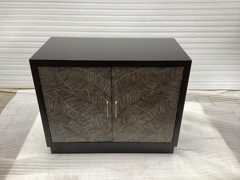 Kerrick 2-door Bone Inlay Accent Cabinet Beige and Black