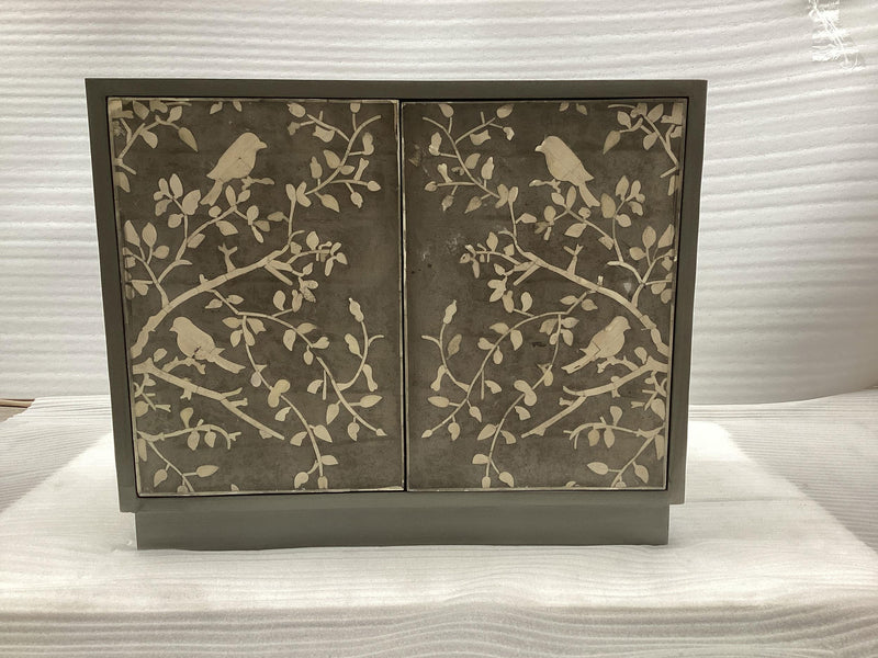 Parkes 2-door Bone Inlay Accent Cabinet Distressed Grey
