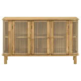 Ervine 3-Door Rope Panel Sideboard Accent Storage Cabinet Natural | Beige | Natural | 950460