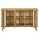 Ervine 3-Door Rope Panel Sideboard Accent Storage Cabinet Natural | Beige | Natural | 950460