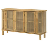 Ervine 3-Door Rope Panel Sideboard Accent Storage Cabinet Natural | Beige | Natural | 950460