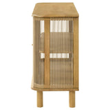 Ervine 3-Door Rope Panel Sideboard Accent Storage Cabinet Natural | Beige | Natural | 950460