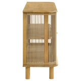 Ervine 3-Door Rope Panel Sideboard Accent Storage Cabinet Natural | Beige | Natural | 950460