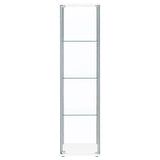 Bellatrix 3-shelf Clear Glass Curio Cabinet White