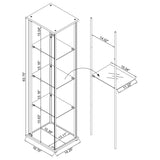 Bellatrix 3-shelf Clear Glass Curio Cabinet White | White | 951072
