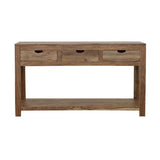 Esther 3-drawer Wood Console Table Natural Sheesham | Grey | Grey Sheesham | 952853