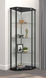 Zenobia 4-shelf Curio Cabinet Display Case Black | Full | Black | 953234