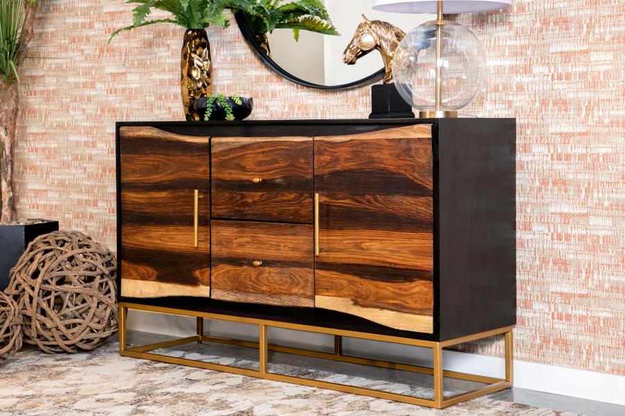 Zara 2-door 57-inch Wood Accent Storage Cabinet Black Walnut | Brown | Black Walnut | 953466