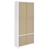 Hawthorne 4-shelf Glass Door Tall Cabinet with Drawers White | White | 953477