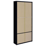 Hawthorne 4-shelf Glass Door Cabinet with Drawers Black | Black | 953478