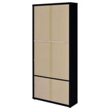 Hawthorne 4-shelf Glass Door Cabinet with Drawers Black | Black | 953478