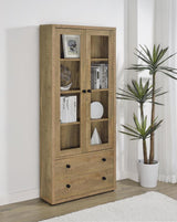 Hawthorne 4-shelf Glass Door Tall Cabinet with Drawers Mango | Brown | Mango | 953479