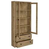 Hawthorne 4-shelf Glass Door Tall Cabinet with Drawers Mango | Brown | Mango | 953479
