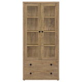 Hawthorne 4-shelf Glass Door Tall Cabinet with Drawers Mango | Brown | Mango | 953479