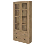 Hawthorne 4-shelf Glass Door Tall Cabinet with Drawers Mango | Brown | Mango | 953479