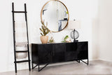 Riddell 4-door Wood Reeding Accent Cabinet Matte Black | Black | Matte Black | 959631
