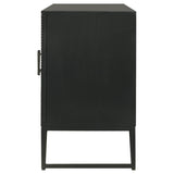 Riddell 4-door Wood Reeding Accent Cabinet Matte Black | Black | Matte Black | 959631
