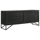 Riddell 4-door Wood Reeding Accent Cabinet Matte Black | Black | Matte Black | 959631