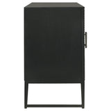Riddell 4-door Wood Reeding Accent Cabinet Matte Black | Black | Matte Black | 959631