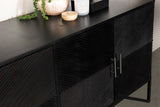 Riddell 4-door Wood Reeding Accent Cabinet Matte Black | Black | Matte Black | 959631