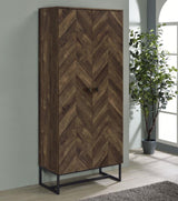 Carolyn 2-door Engineered Wood Accent Cabinet Rustic Oak | King | Brown | Rustic Oak | 959640