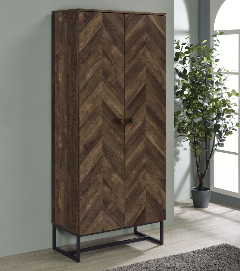 Carolyn 2-door Engineered Wood Accent Cabinet Rustic Oak | King | Brown | Rustic Oak | 959640