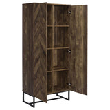 Carolyn 2-door Engineered Wood Accent Cabinet Rustic Oak | King | Brown | Rustic Oak | 959640