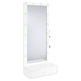 Spector 1-drawer Lighted Full-Length Floor Mirror White High Gloss | Full | White | White High Gloss | 960954