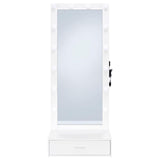 Spector 1-drawer Lighted Full-Length Floor Mirror White High Gloss | Full | White | White High Gloss | 960954