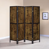 Deepika 4-Panel Room Divider Folding Screen Rustic Nutmeg | Full | Brown | Rustic Nutmeg | 961413