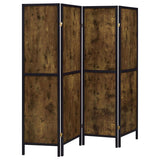 Deepika 4-Panel Room Divider Folding Screen Rustic Nutmeg | Full | Brown | Rustic Nutmeg | 961413