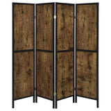 Deepika 4-Panel Room Divider Folding Screen Rustic Nutmeg | Full | Brown | Rustic Nutmeg | 961413